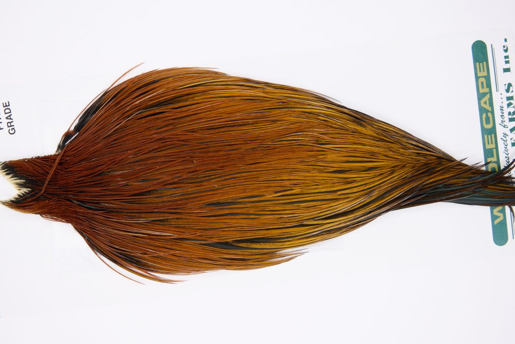 11830 Hebert Dry Fly Hackle Pro Grade Rooster Cape Medium Brown Ties Size 10-22