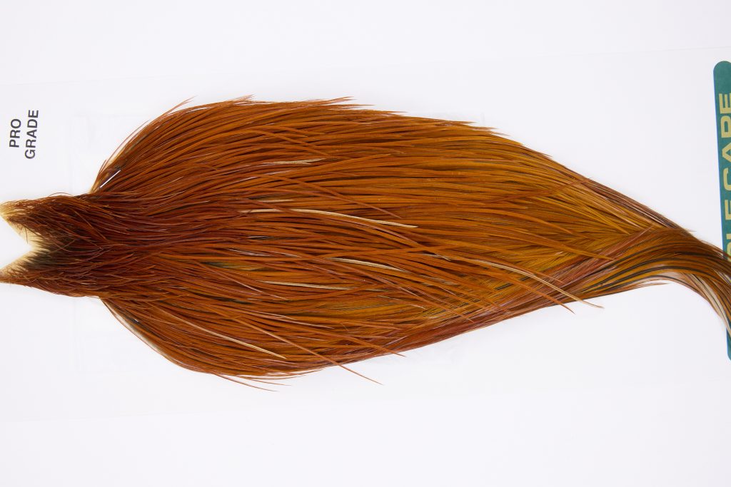11832 Hebert Dry Fly Hackle Pro Grade Rooster Cape Medium Brown Ties Size 10-22