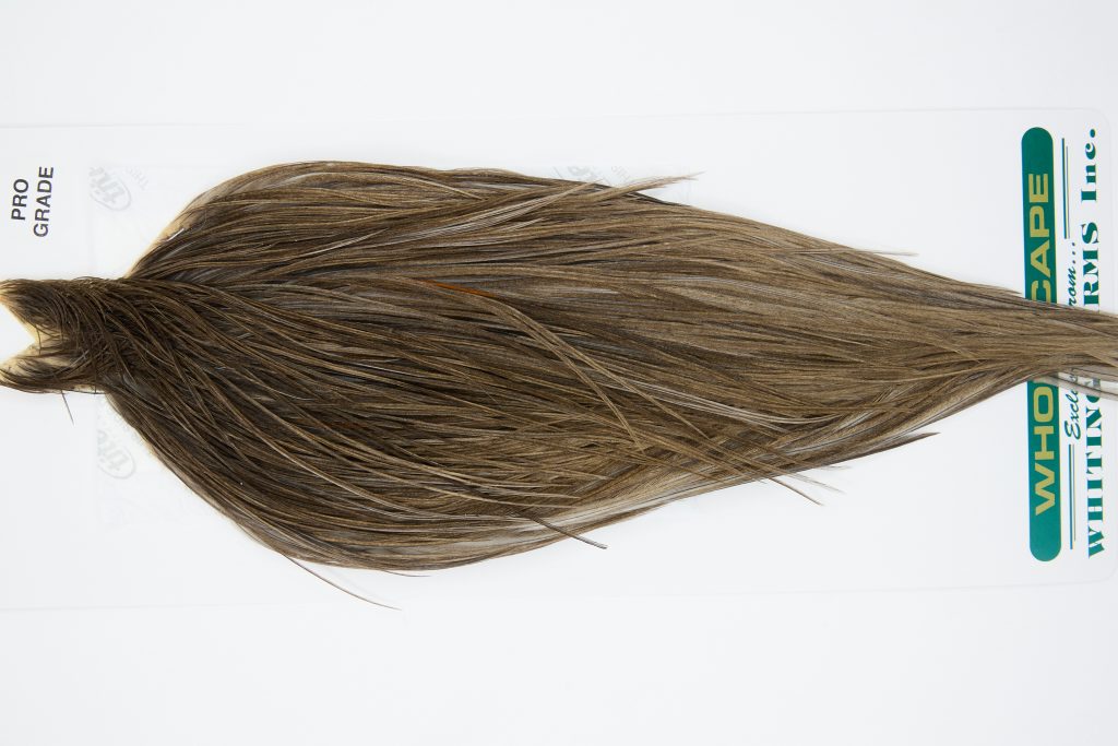 11854 Hebert Dry Fly Hackle Pro Grade Rooster Cape Dark Grey Dun Ties Size 8-20