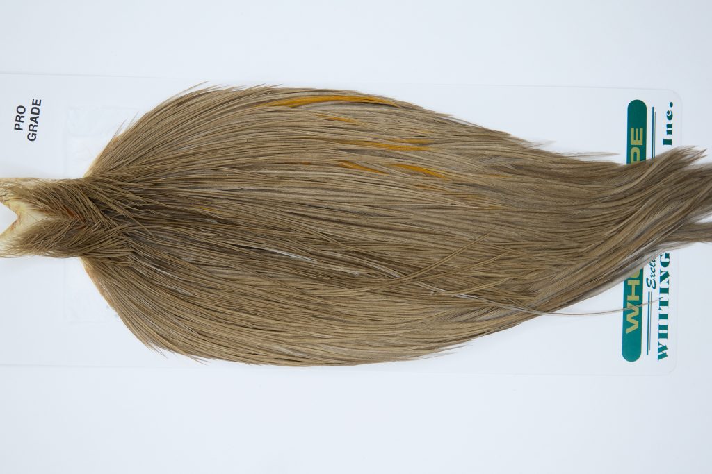 11861 Hebert Dry Fly Hackle Pro Grade Rooster Cape Medium Brown Dun Ties Size 10-22