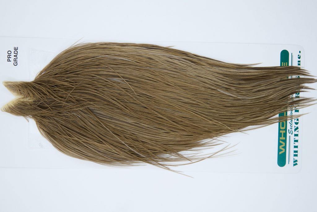 11862 Hebert Dry Fly Hackle Pro Grade Rooster Cape Medium Brown Dun Ties Size 12-22