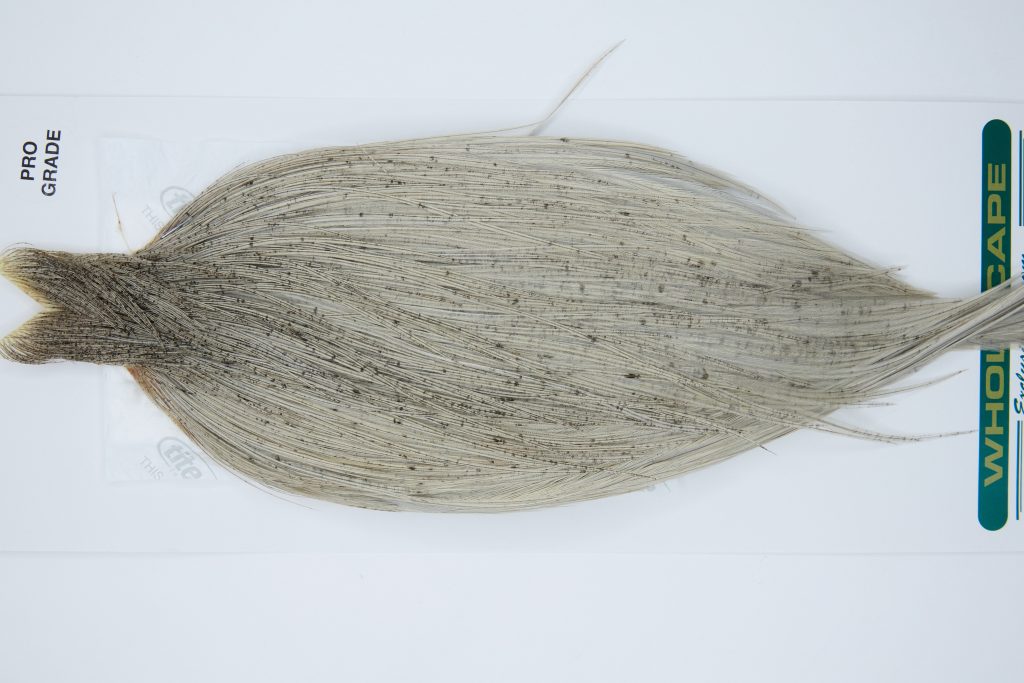 11867 Hebert Dry Fly Hackle Pro Grade Rooster Cape Light Grey Dun Ties Size 10-22