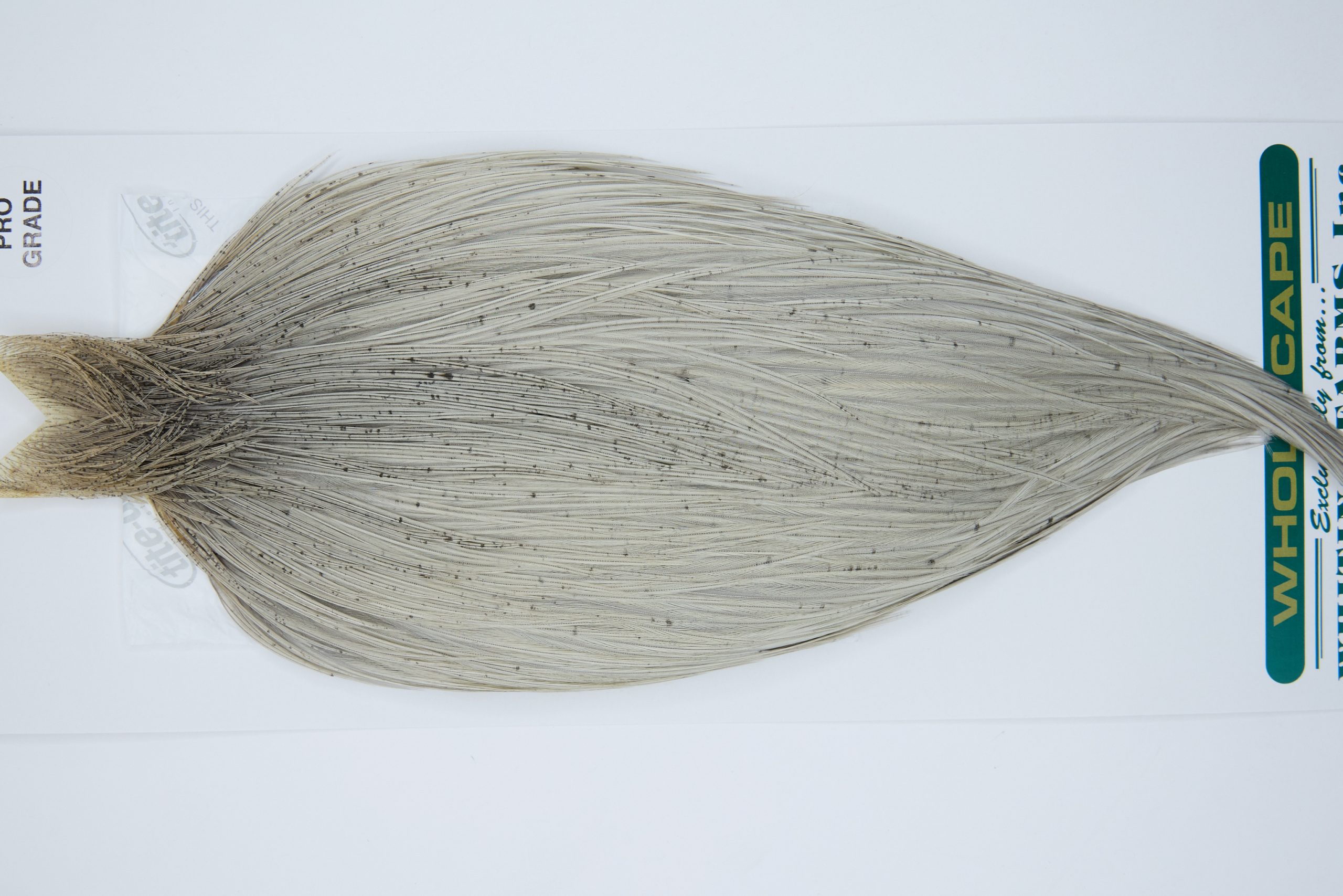 11870 Hebert Dry Fly Hackle Pro Grade Rooster Cape Light Grey Dun Ties Size 10-22