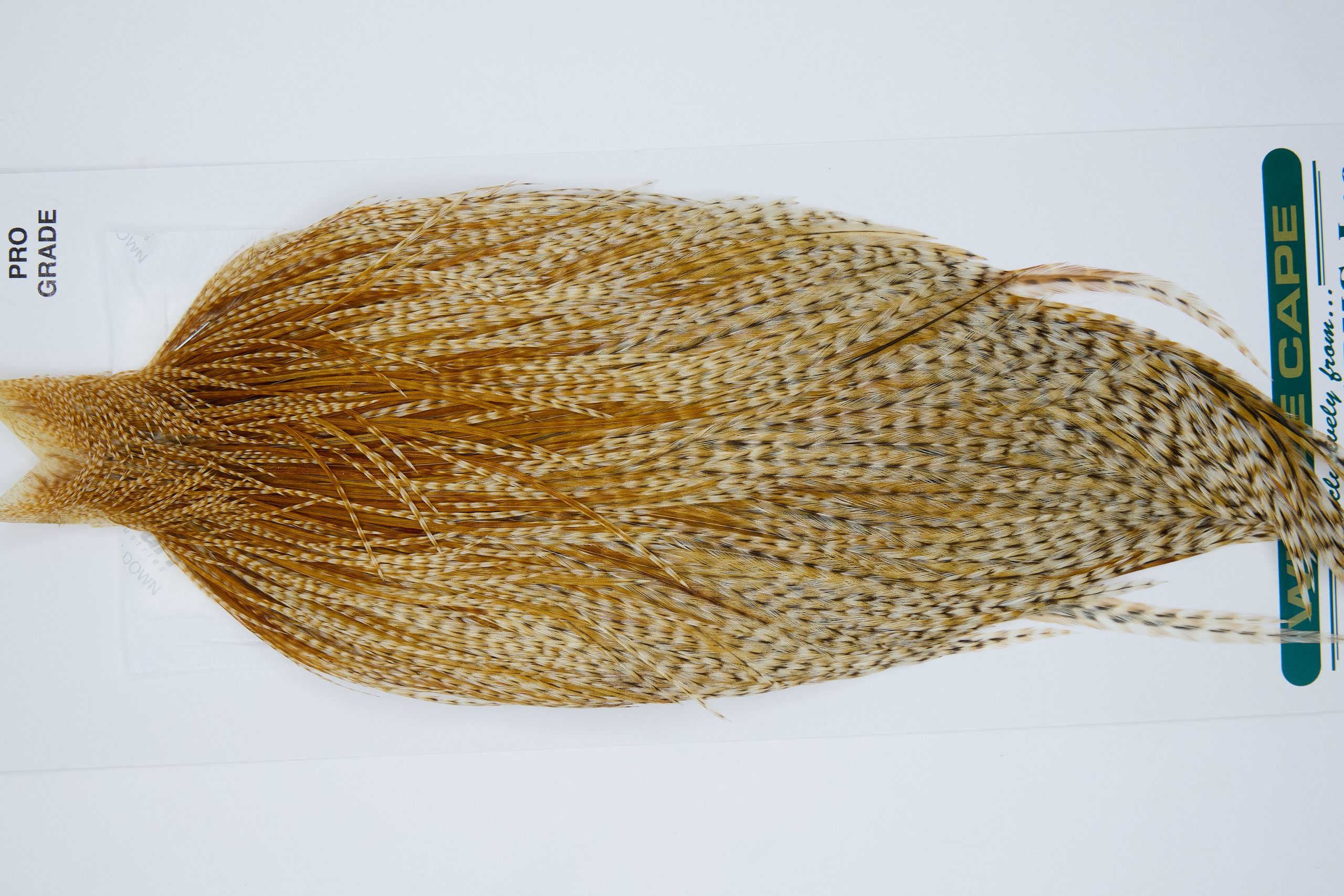 11873 Hebert Dry Fly Hackle Pro Grade Rooster Cape Medium Barred Ginger Ties Size 8-20