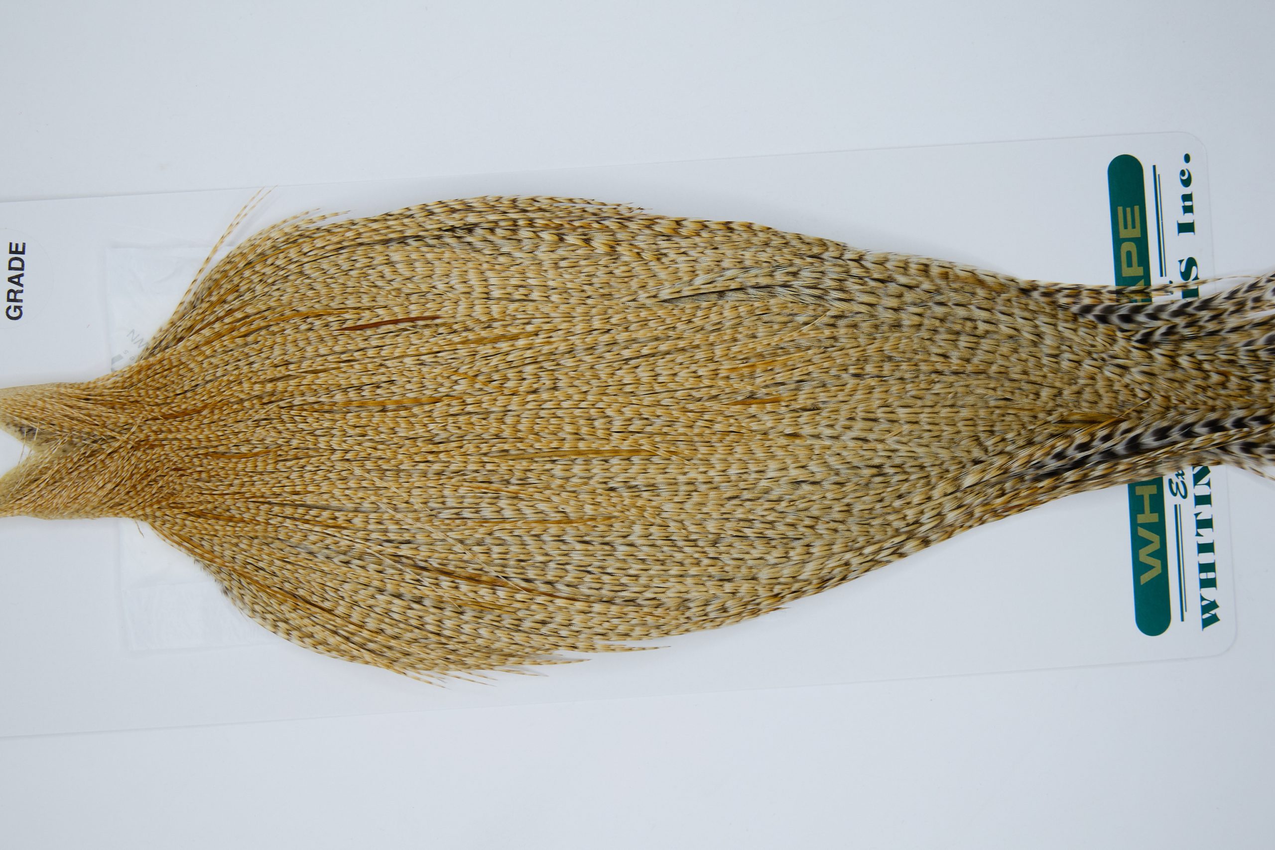 11874 Hebert Dry Fly Hackle Pro Grade Rooster Cape Medium Barred Ginger Ties Size 8-20