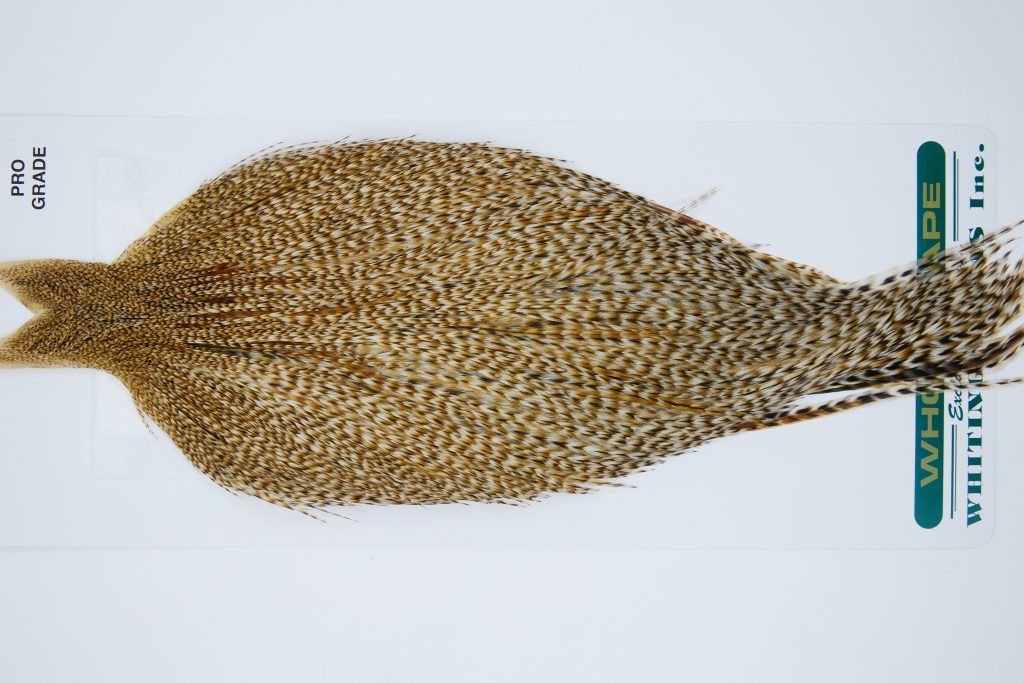 11876 Hebert Dry Fly Hackle Pro Grade Rooster Cape Medium Barred Ginger Ties Size 10-22