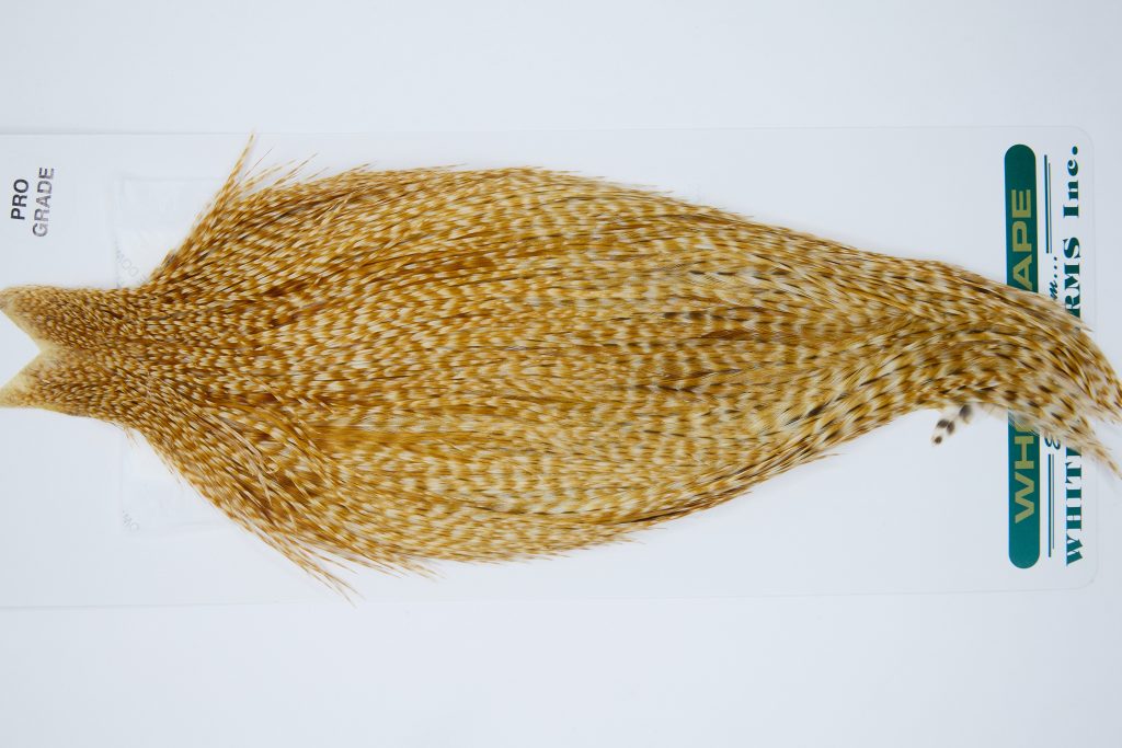 11877 Hebert Dry Fly Hackle Pro Grade Rooster Cape Medium Barred Ginger Ties Size 8-20