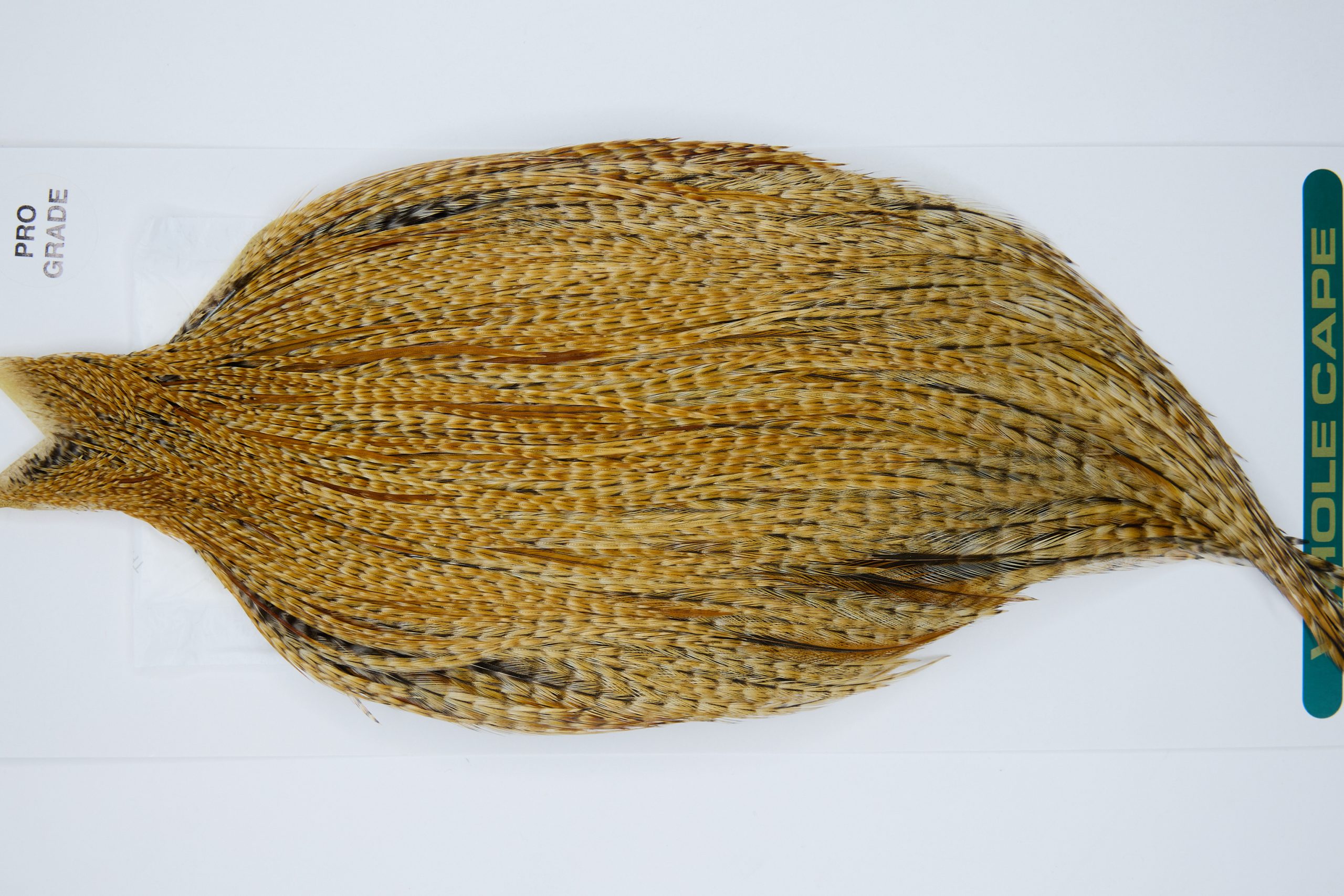 11879 Hebert Dry Fly Hackle Pro Grade Rooster Cape Medium Barred Ginger Ties Size 8-18