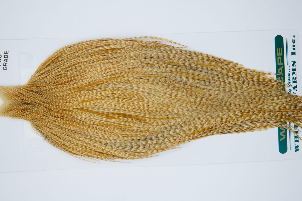 11880 Hebert Dry Fly Hackle Pro Grade Rooster Cape Medium Barred Ginger Ties Size 6-20