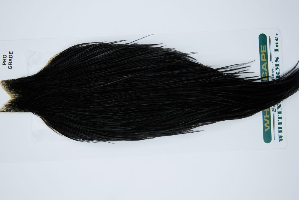 11886 Hebert Dry Fly Hackle Pro Grade Rooster Cape Black Ties Size 10-22