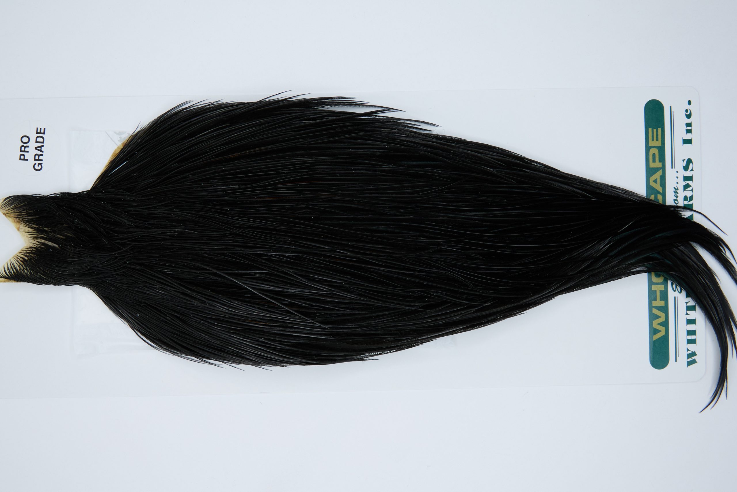 11887 Hebert Dry Fly Hackle Pro Grade Rooster Cape Black Ties Size 10-22