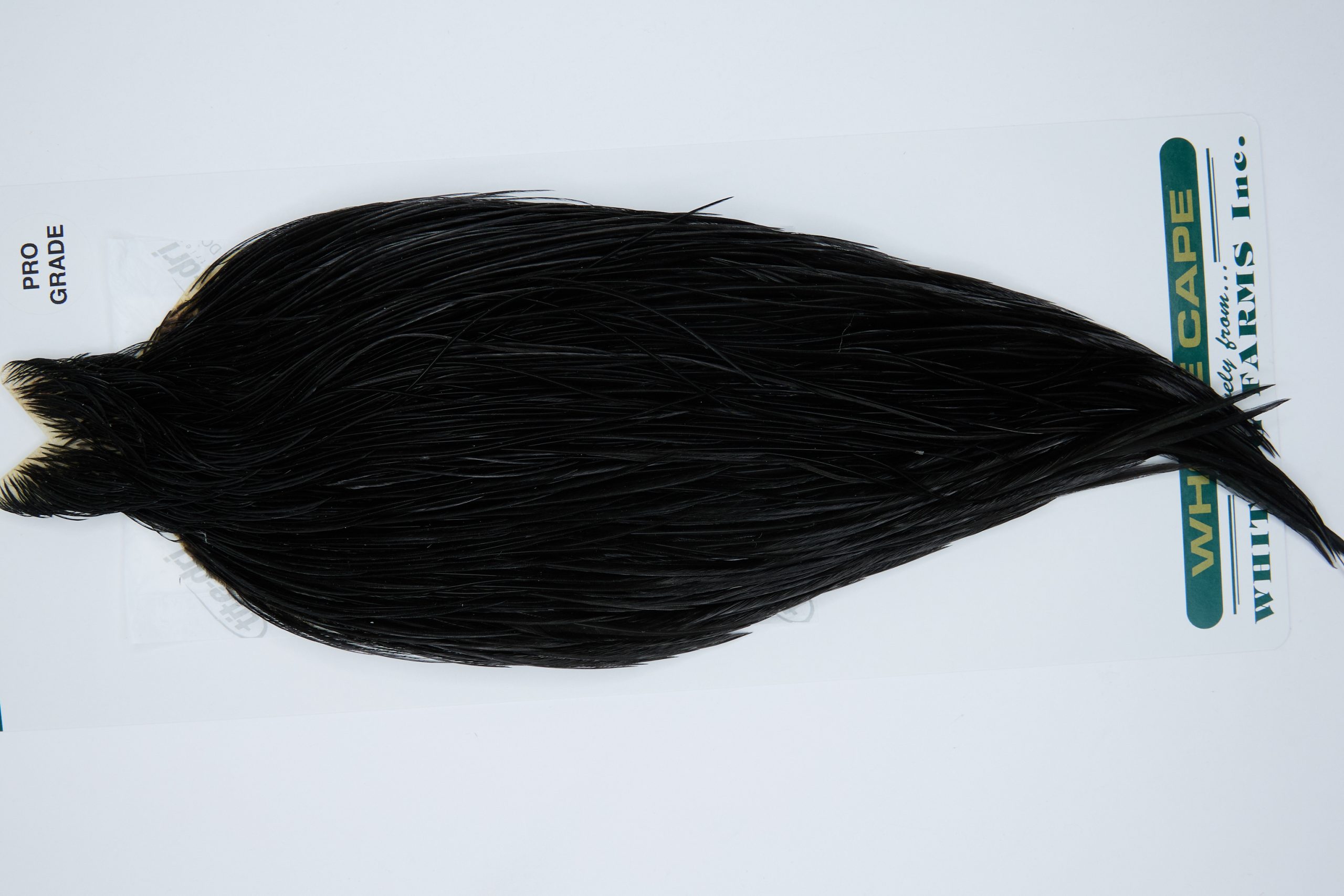 11888 Hebert Dry Fly Hackle Pro Grade Rooster Cape Black Ties Size 10-24