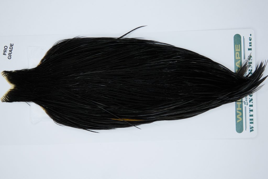 11890 Hebert Dry Fly Hackle Pro Grade Rooster Cape Black Ties Size 8-22