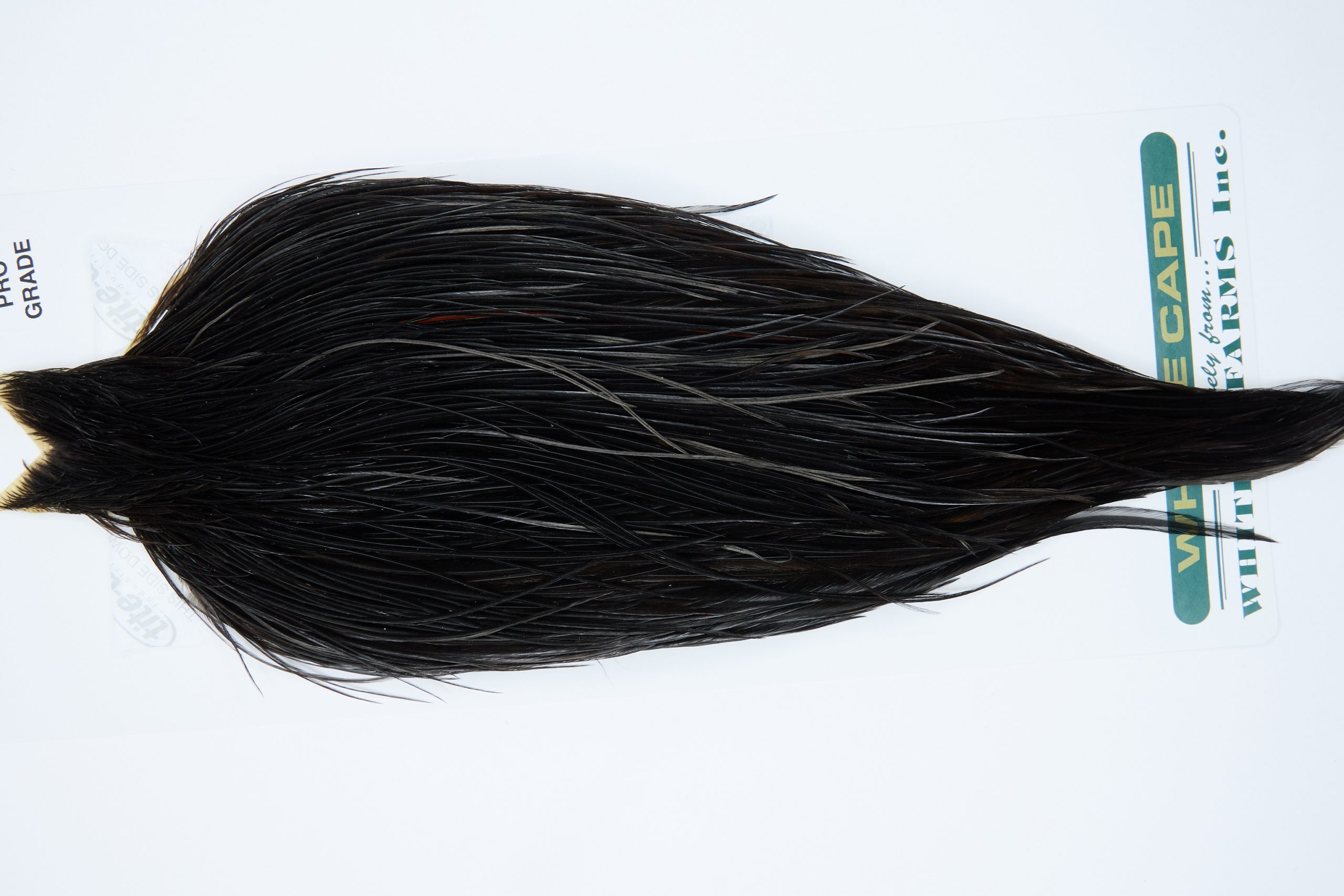 11894 Hebert Dry Fly Hackle Pro Grade Rooster Cape Black Ties Size 8-22