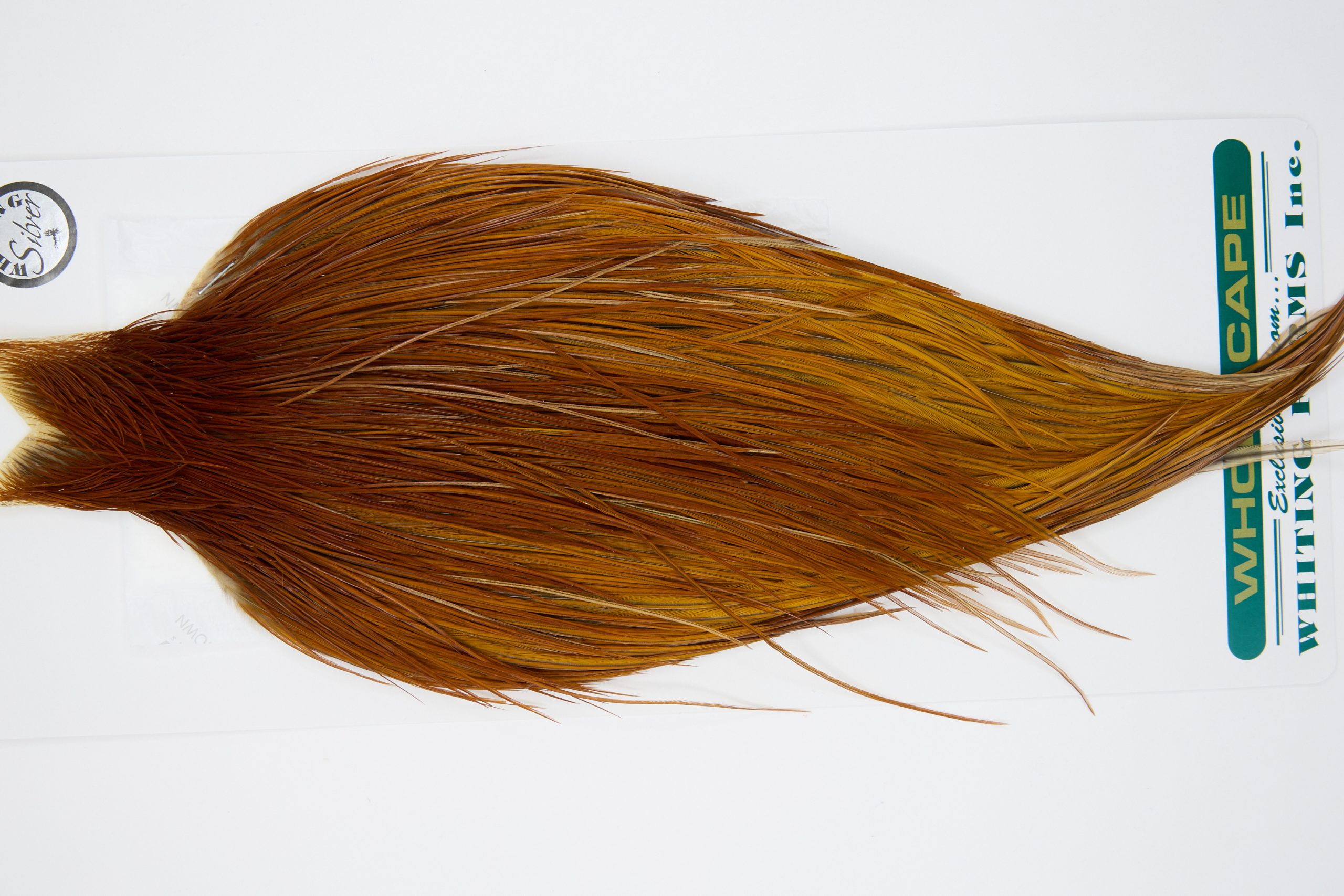 11914 Hebert Dry Fly Hackle Silver Grade Rooster Cape Light Brown Ties Size 10-24