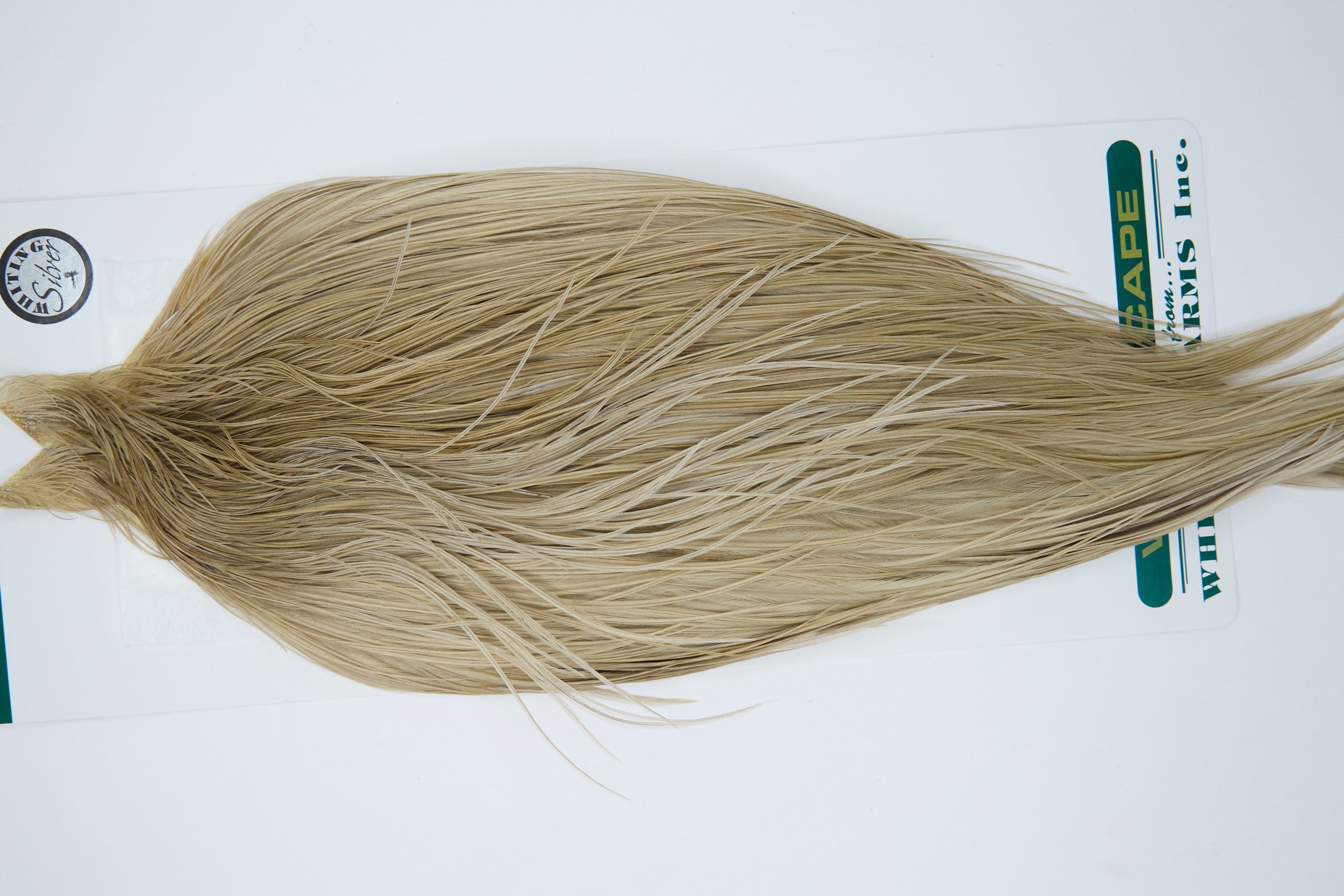 11921 Hebert Dry Fly Hackle Silver Grade Rooster Cape Light Tan Dun Ties Size 8-22