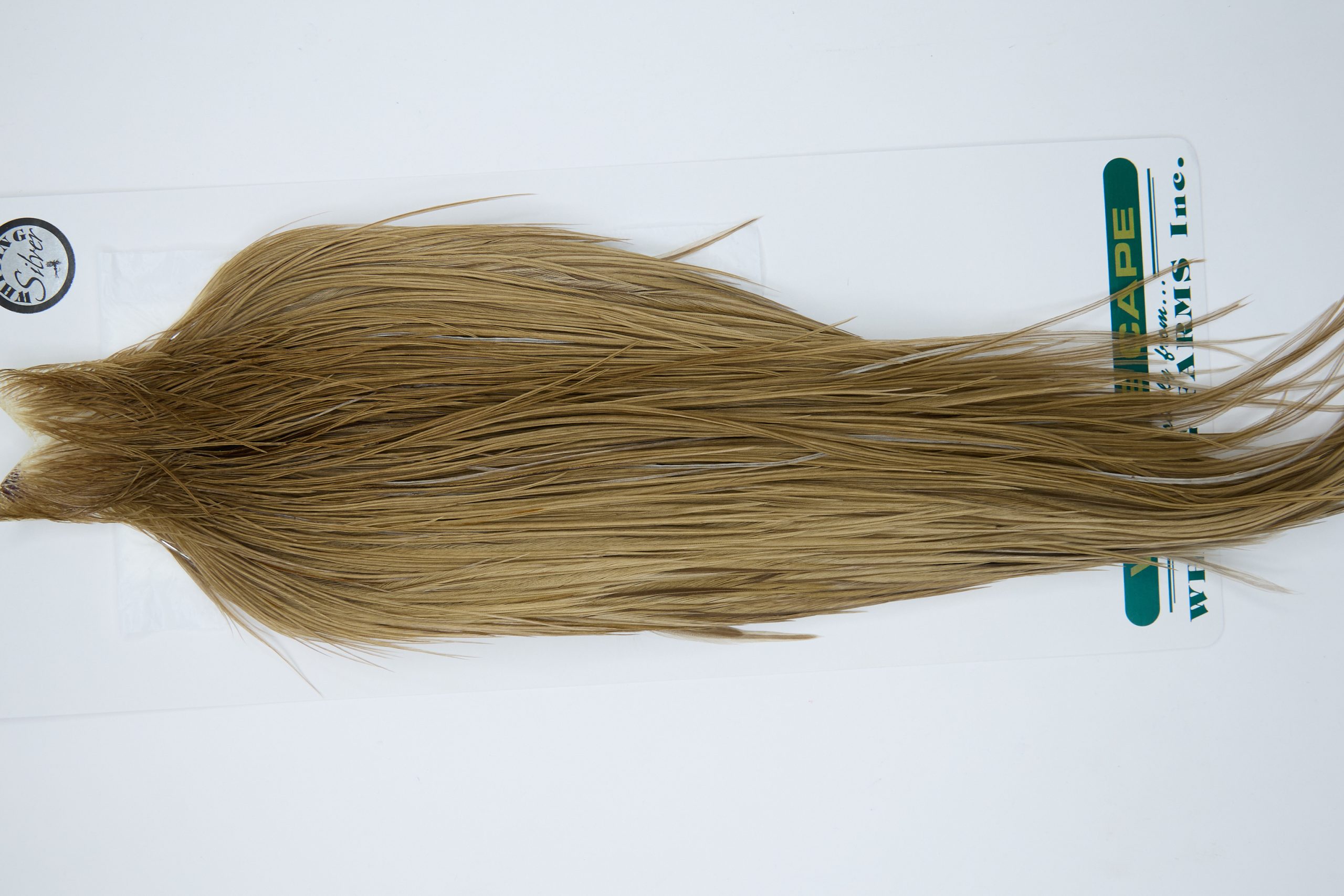 11922 Hebert Dry Fly Hackle Silver Grade Rooster Cape Light Tan Dun Ties Size 10-24