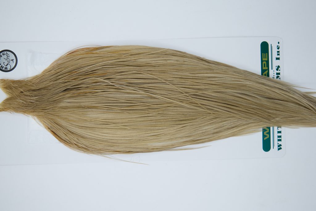 11923 Hebert Dry Fly Hackle Silver Grade Rooster Cape Light Tan Dun Ties Size 10-24
