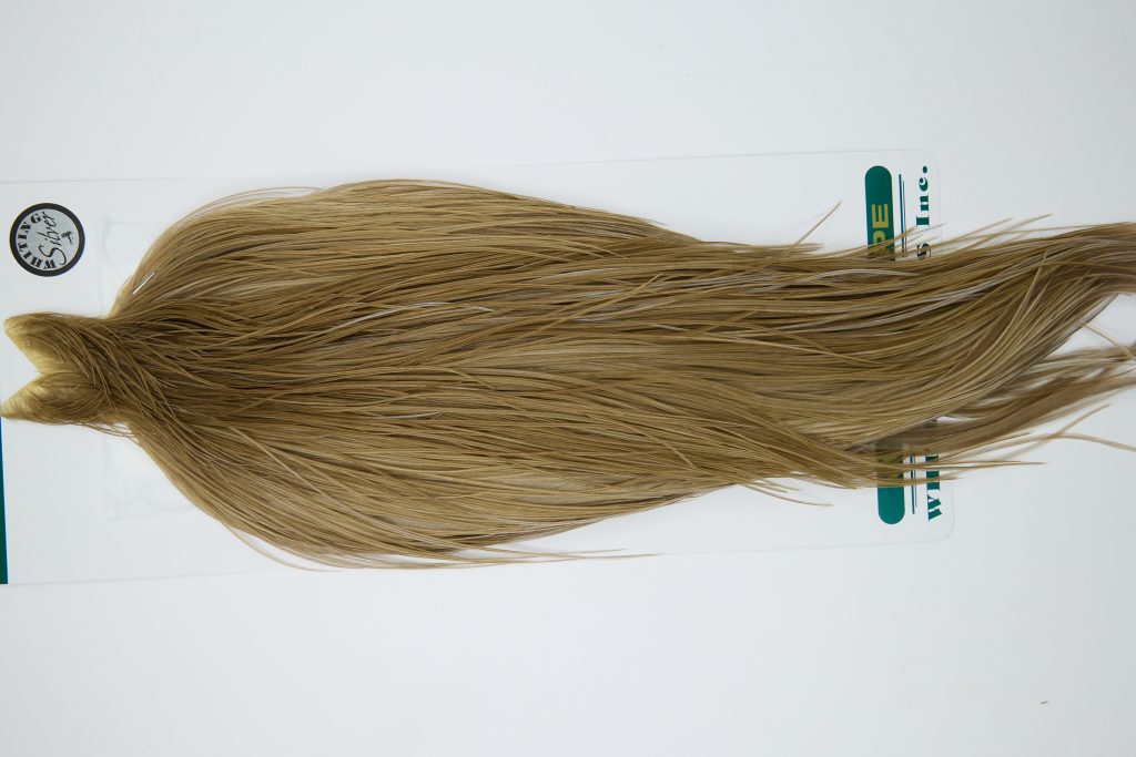 11926 Hebert Dry Fly Hackle Silver Grade Rooster Cape Medium Brown Dun Ties Size 8-24