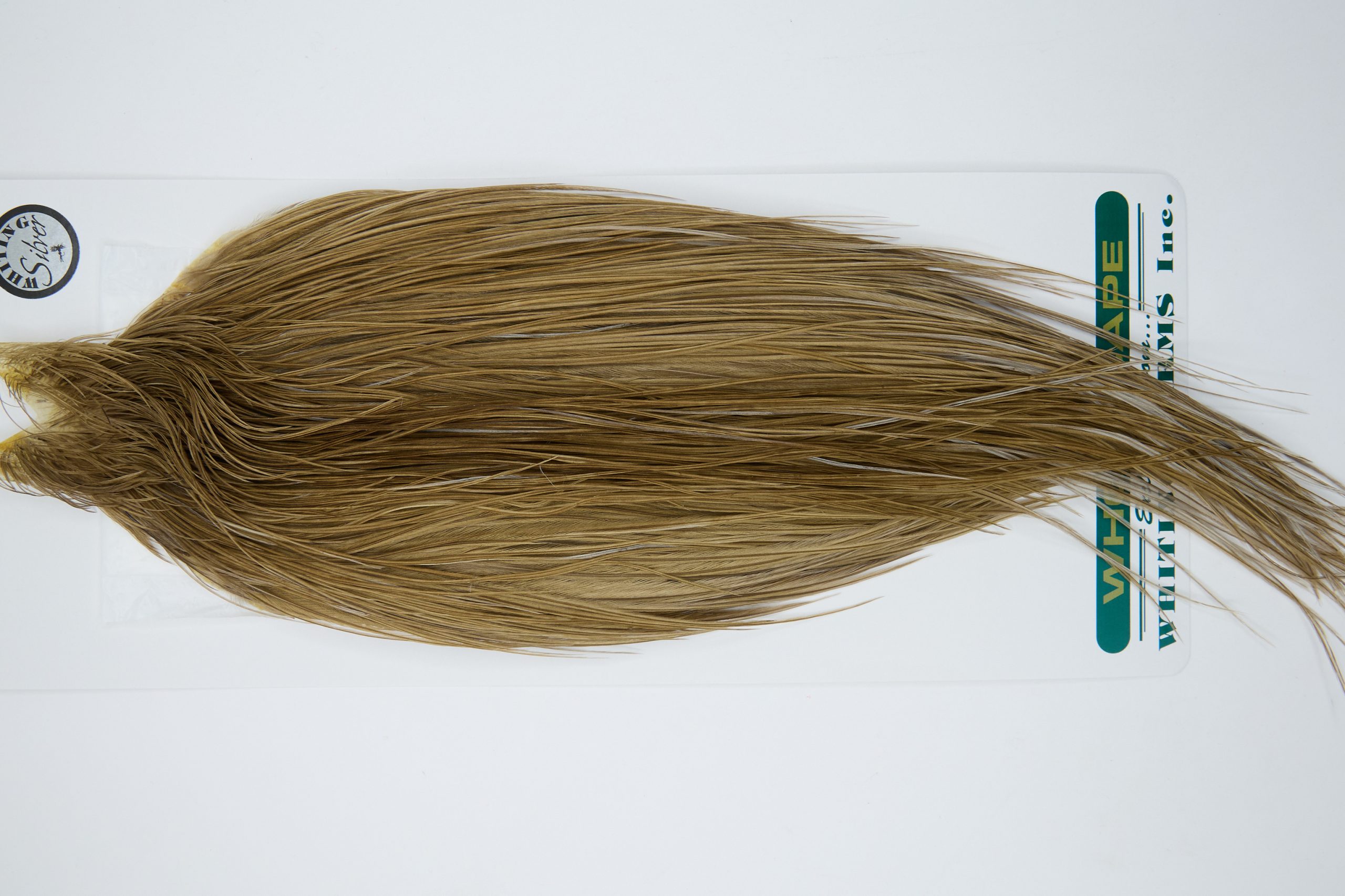 11927 Hebert Dry Fly Hackle Silver Grade Rooster Cape Medium Brown Dun Ties Size 10-24