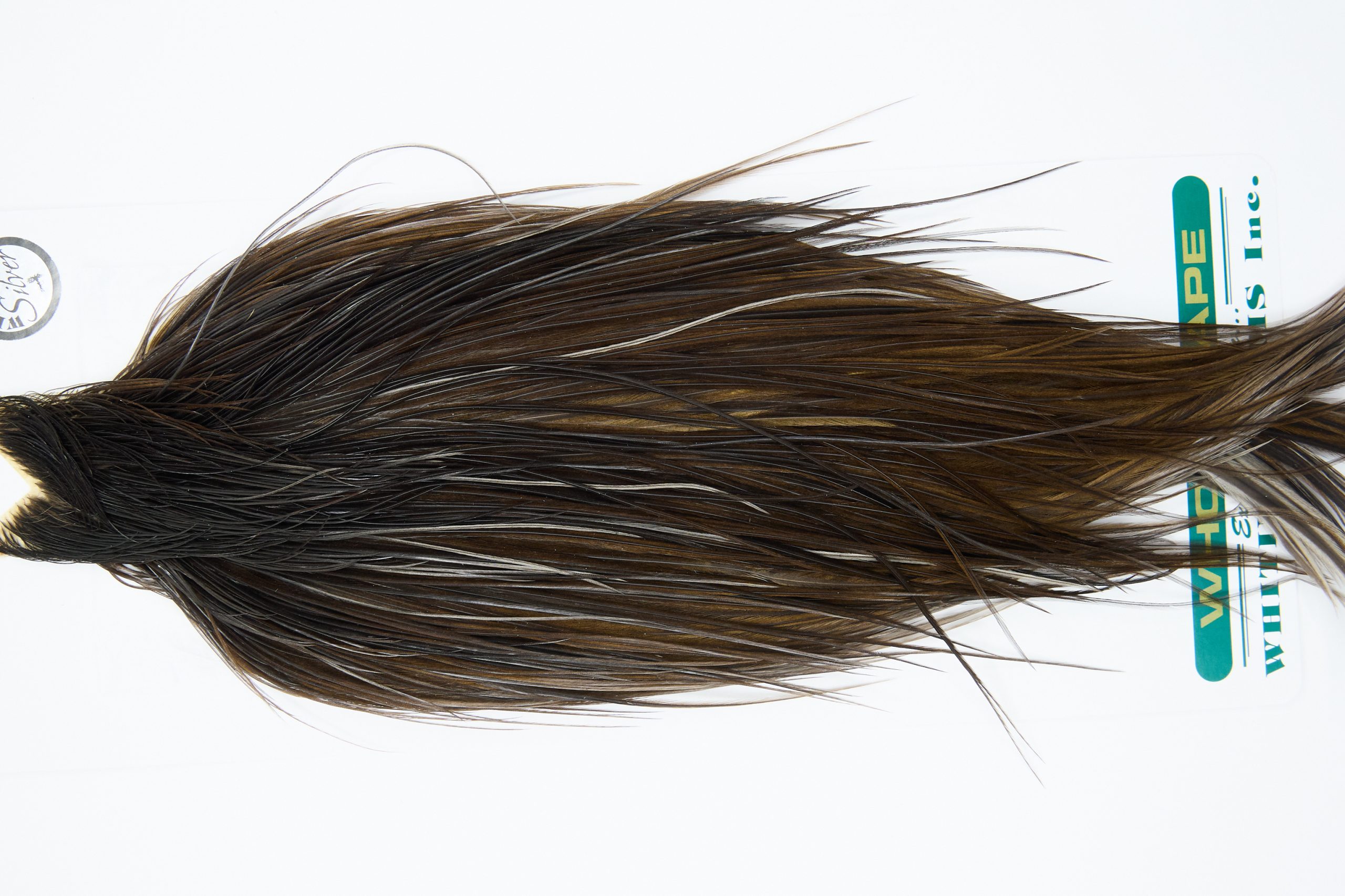 11933 Hebert Dry Fly Hackle Silver Grade Rooster Cape Dark Brown Dun Ties Size 10-24