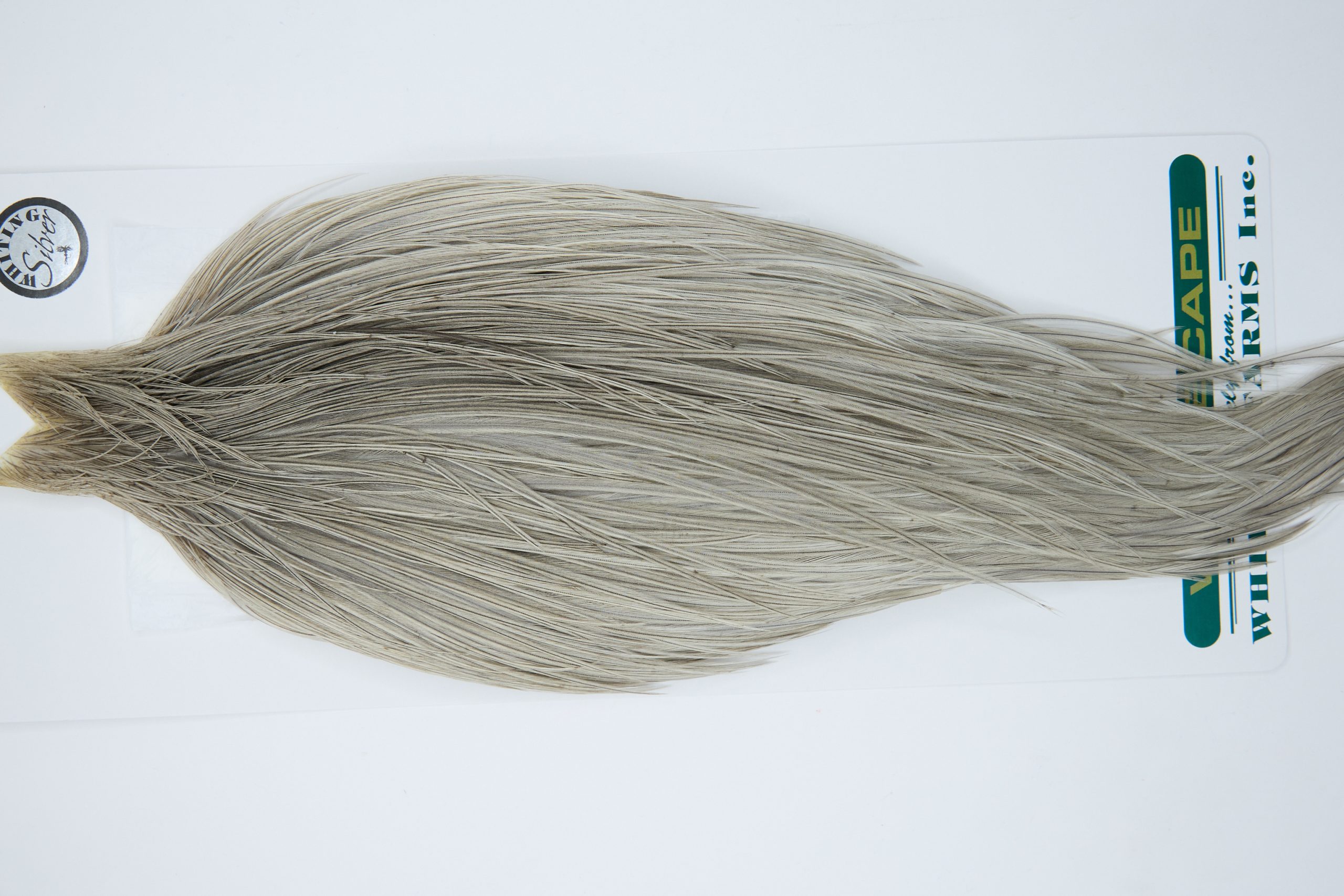 11938 Hebert Dry Fly Hackle Silver Grade Rooster Cape Light Grey Dun Ties Size 10-22