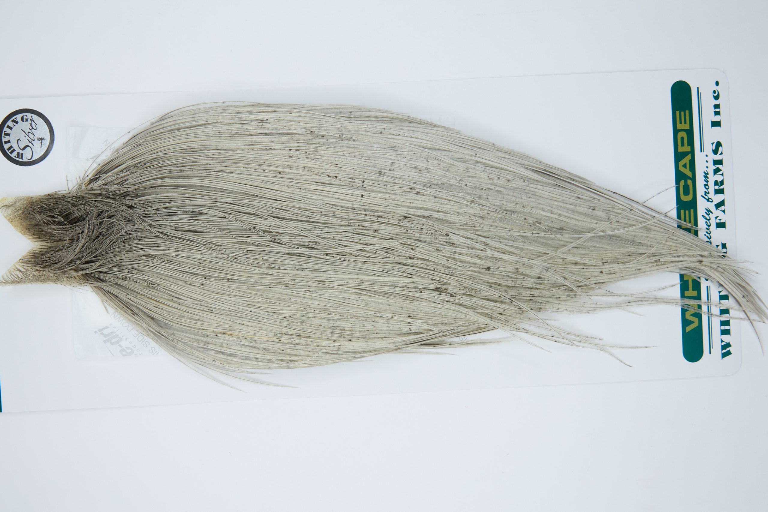 11940 Hebert Dry Fly Hackle Silver Grade Rooster Cape Light Grey Dun Ties Size 10-24