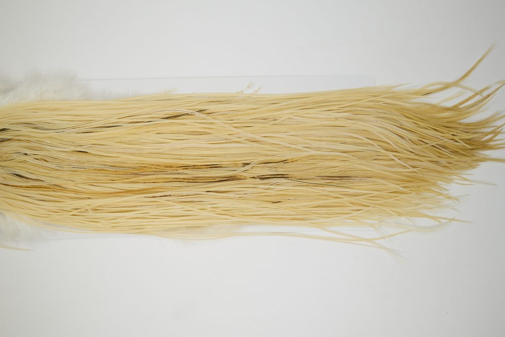 11942 Hebert Dry Fly Hackle Gold Grade Rooster Saddle Light Ginger Ties Size 14-16