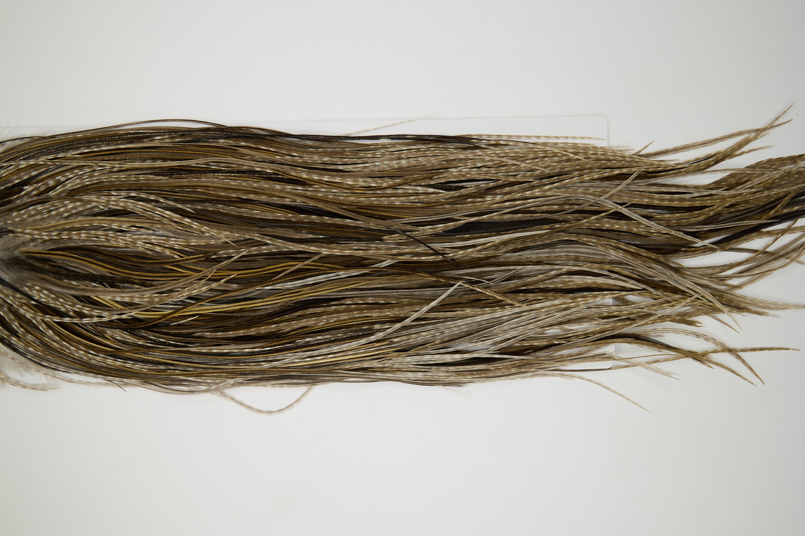 11946 Hebert Dry Fly Hackle Gold Grade Rooster Saddle Dun Grizzly Ties Size 12-16