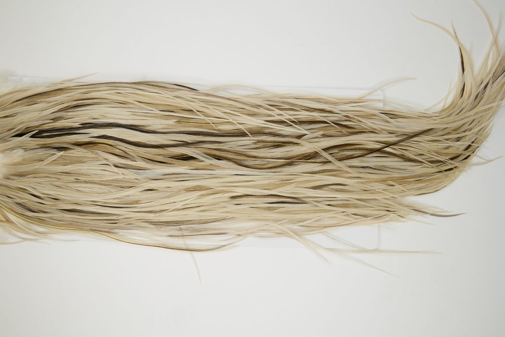 11949 Hebert Dry Fly Hackle Gold Grade Rooster Saddle Pale Watery Dun Ties Size 12-14