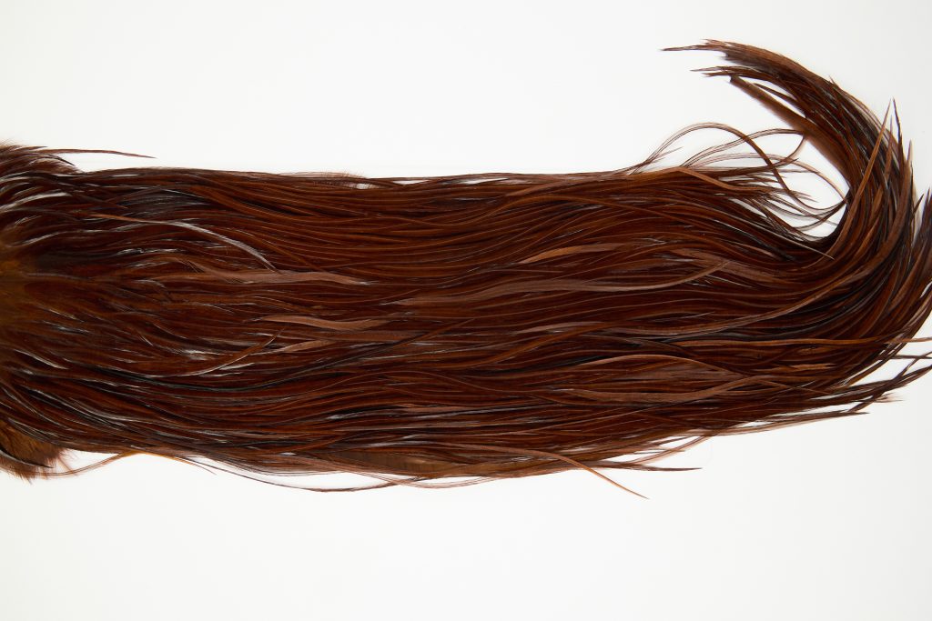 11952 Hebert Dry Fly Hackle Gold Grade Rooster Saddle Coachman Brown Ties Size 12-16