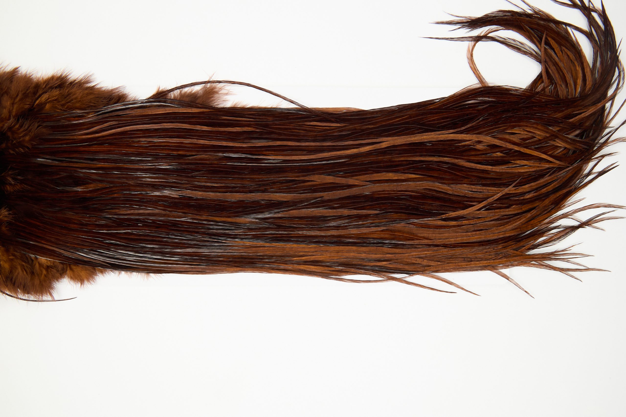 11954 Hebert Dry Fly Hackle Gold Grade Rooster Saddle Coachman Brown Ties Size 10-14