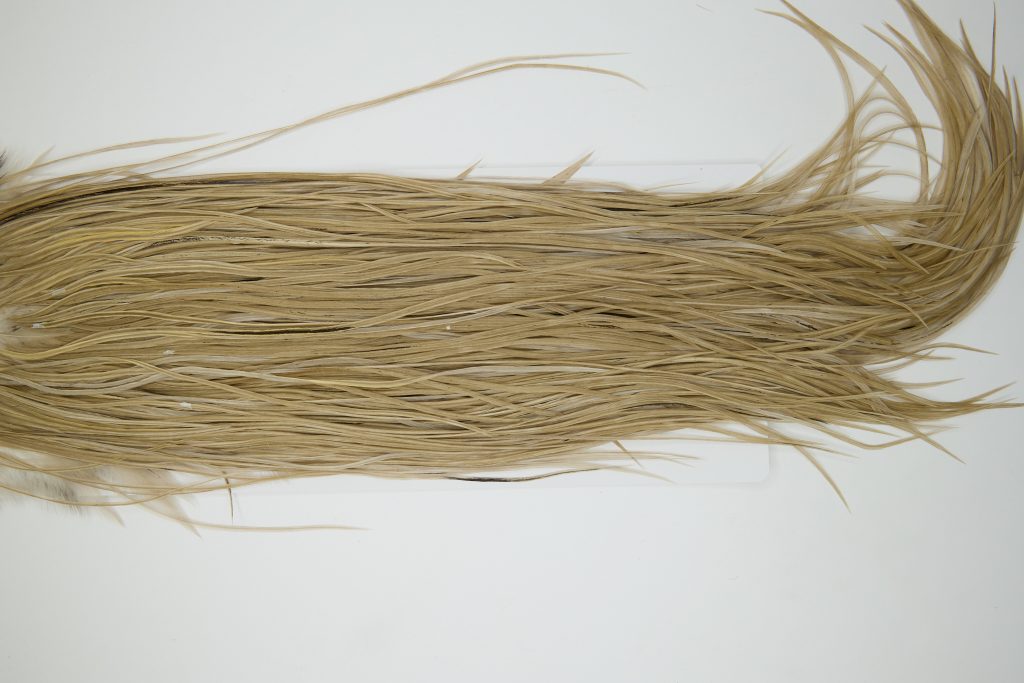 11965 Hebert Dry Fly Hackle Gold Grade Rooster Saddle Light Tan Dun Ties Size 14-18