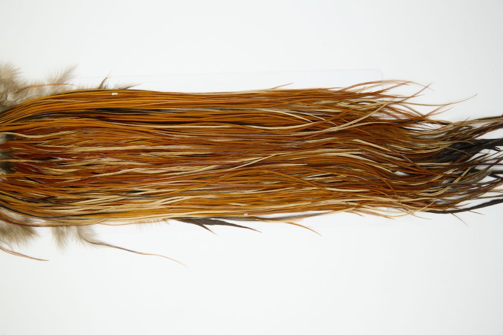 11971 Hebert Dry Fly Hackle Gold Grade Rooster Saddle Light Brown Ties Size 14-18