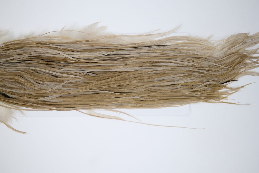 11994 Hebert Dry Fly Hackle Silver Grade Rooster Saddle Medium Brown Dun Ties Size 14-16