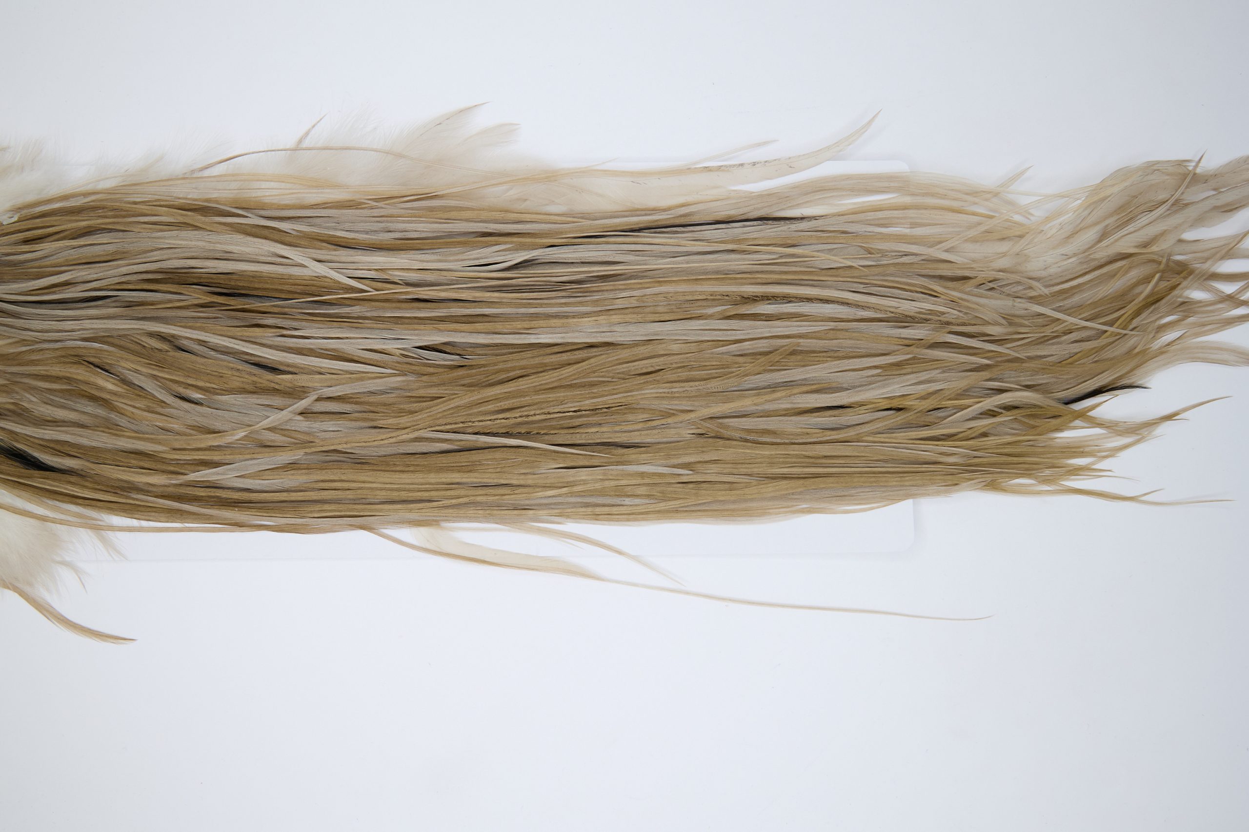 11994 Hebert Dry Fly Hackle Silver Grade Rooster Saddle Medium Brown Dun Ties Size 14-16