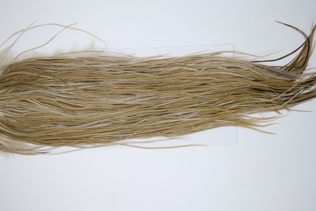 11996 Hebert Dry Fly Hackle Silver Grade Rooster Saddle Medium Brown Dun Ties Size 14-20