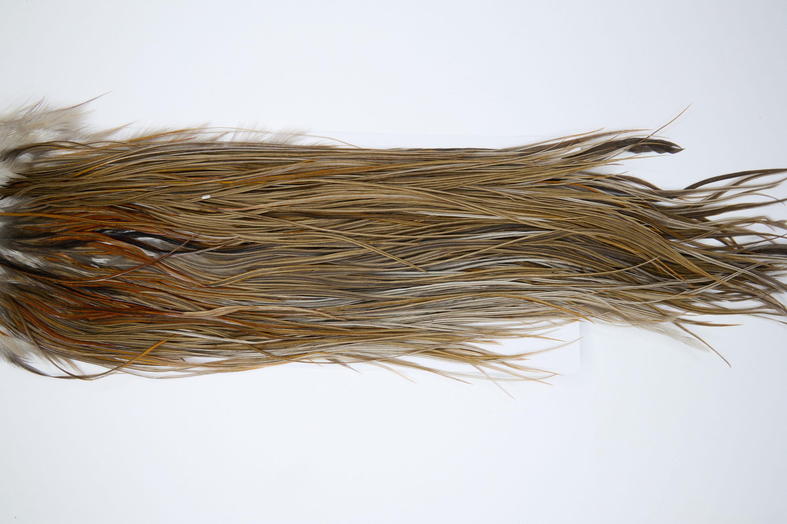 12005 Hebert Dry Fly Hackle Silver Grade Rooster Saddle Brown Grey Dun Ties Size 12-16