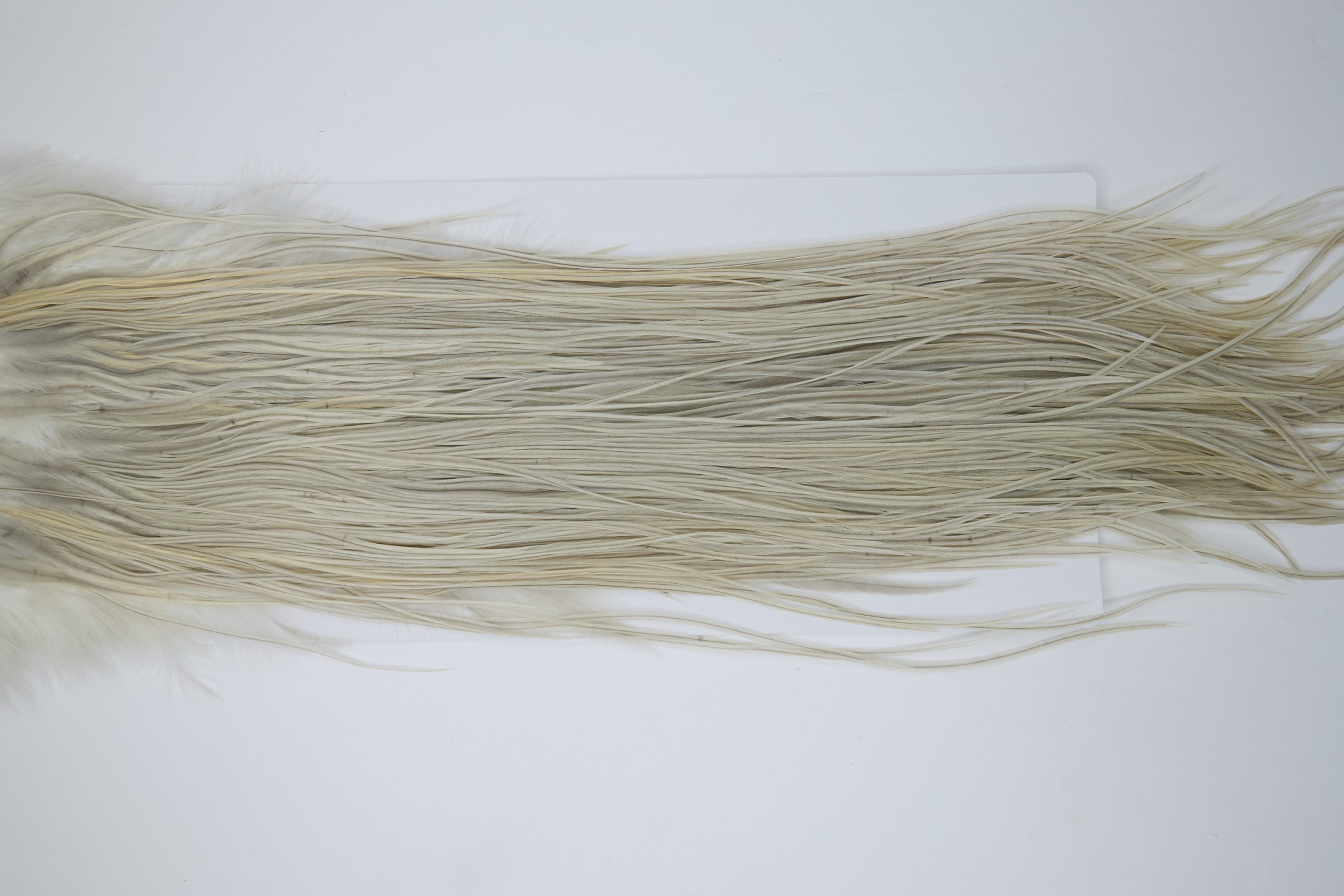 12006 Hebert Dry Fly Hackle Silver Grade Rooster Saddle Light Grey Dun Ties Size 12-14