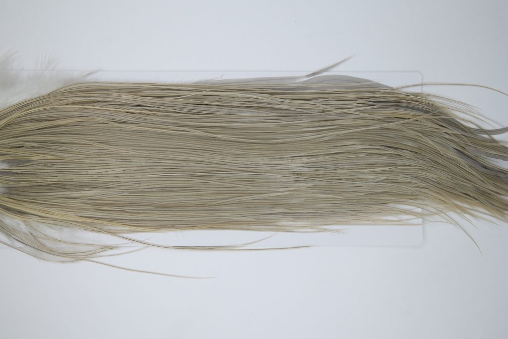 12010 Hebert Dry Fly Hackle Silver Grade Rooster Saddle Light Grey Dun Ties Size 12-14