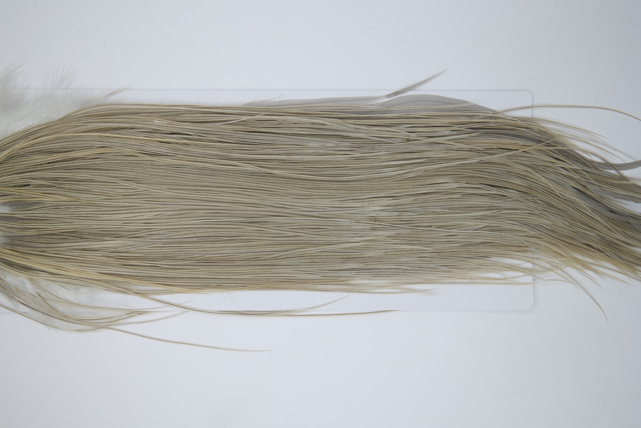 12010 Hebert Dry Fly Hackle Silver Grade Rooster Saddle Light Grey Dun Ties Size 12-14