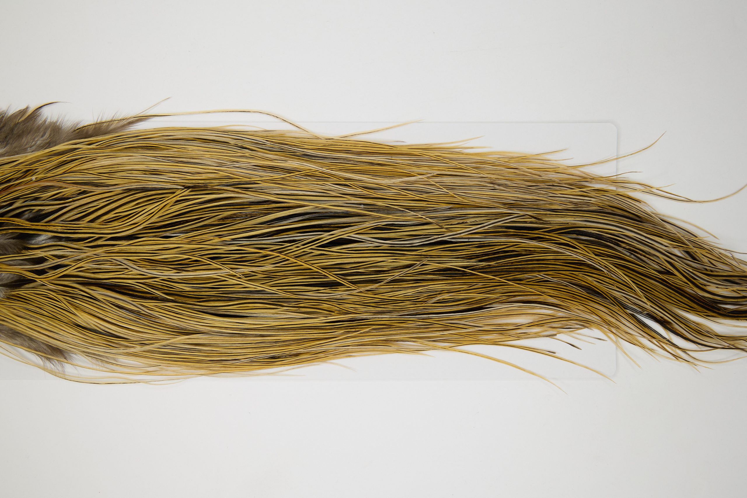 12025 Hebert Dry Fly Hackle Silver Grade Rooster Saddle Golden Badger Ties Size 14-18