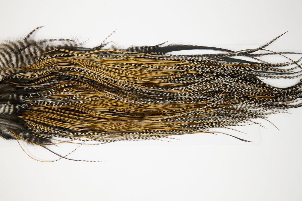 12033 Hebert Dry Fly Hackle Silver Grade Rooster Saddle Grizzly Variant Ties Size 12-16