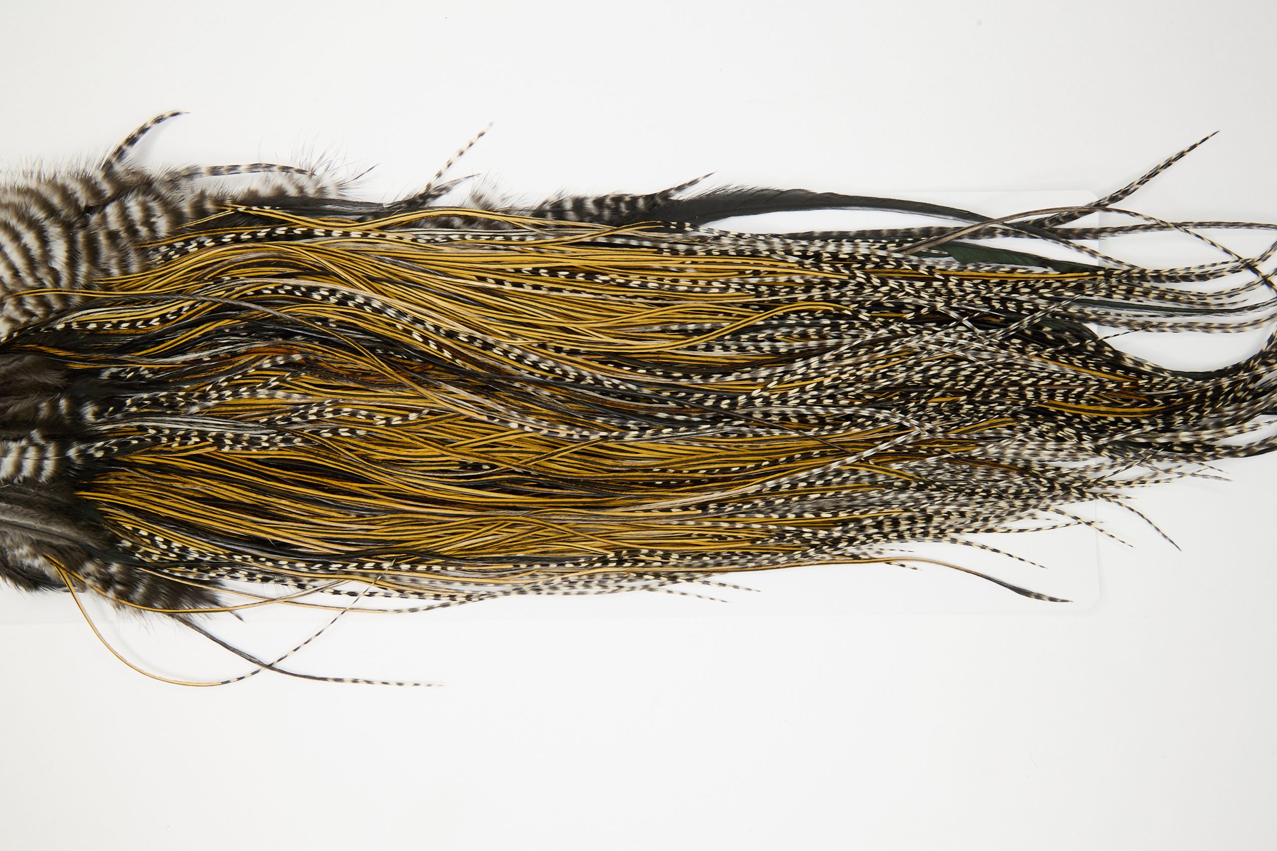 12033 Hebert Dry Fly Hackle Silver Grade Rooster Saddle Grizzly Variant Ties Size 12-16