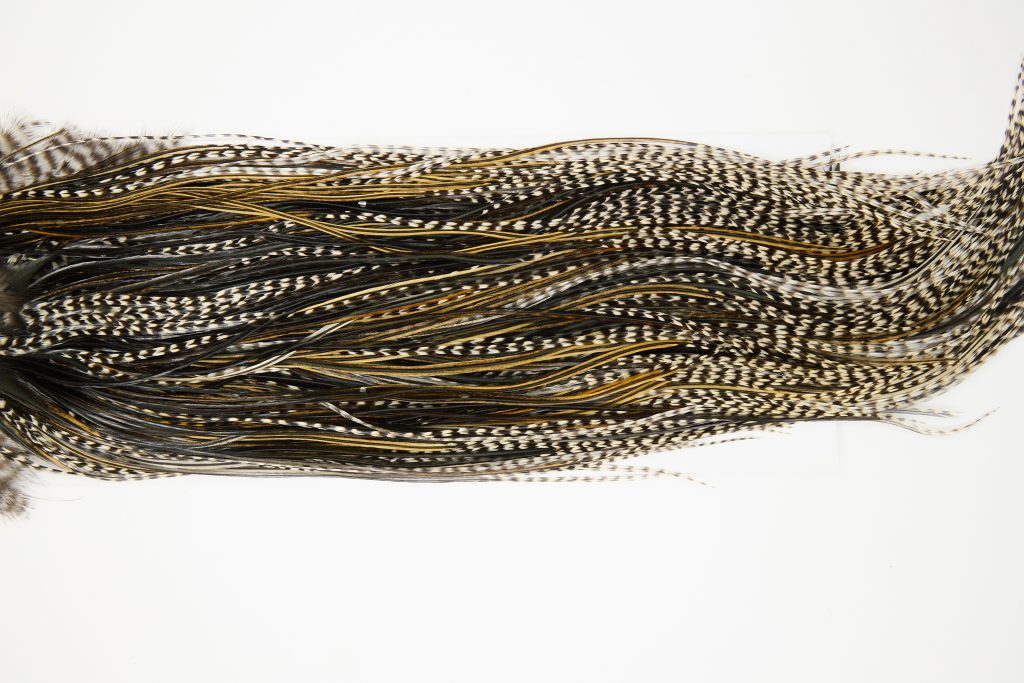 12034 Hebert Dry Fly Hackle Silver Grade Rooster Saddle Grizzly Variant Ties Size 12-14