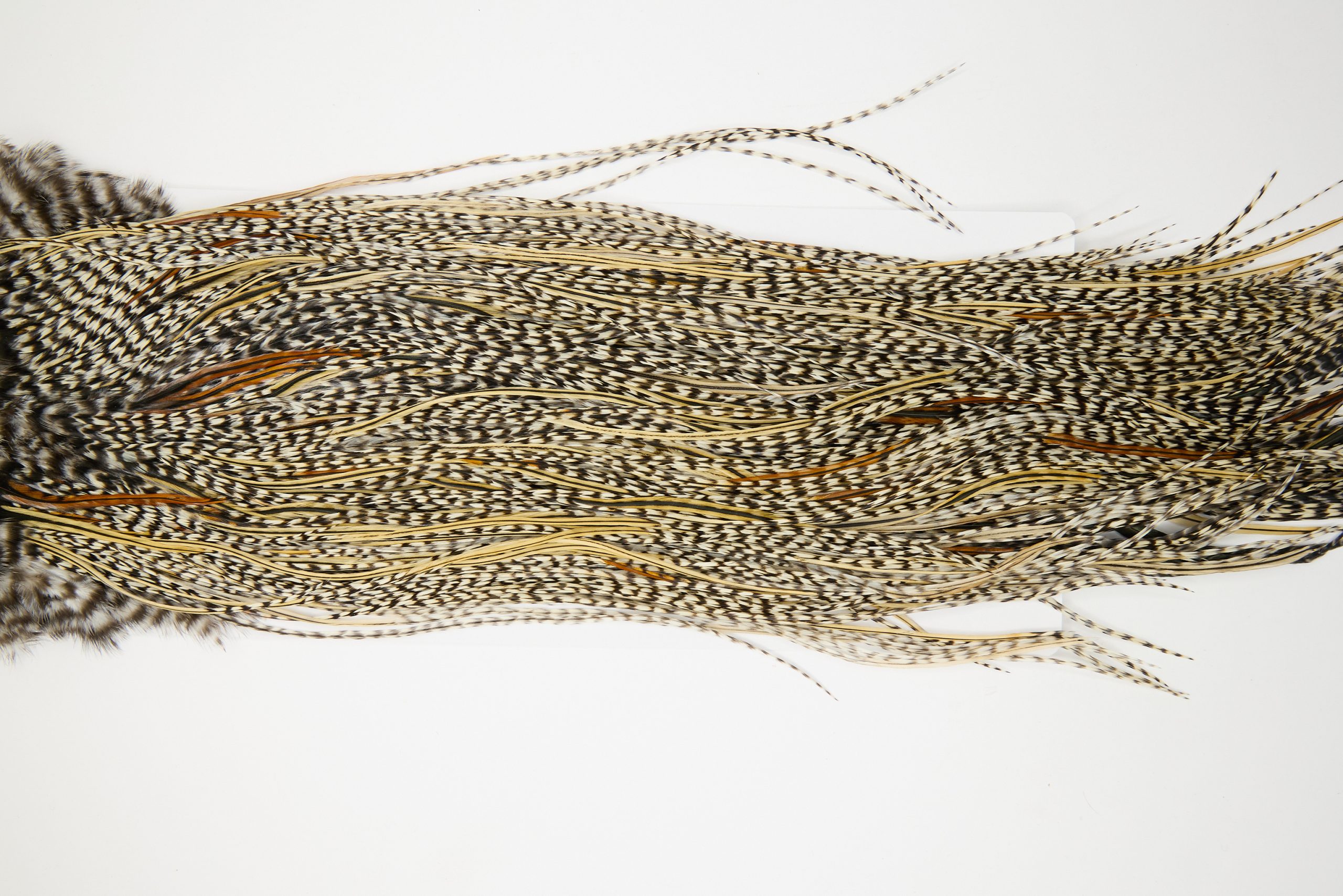 12035 Hebert Dry Fly Hackle Silver Grade Rooster Saddle Grizzly Variant Ties Size 12-14