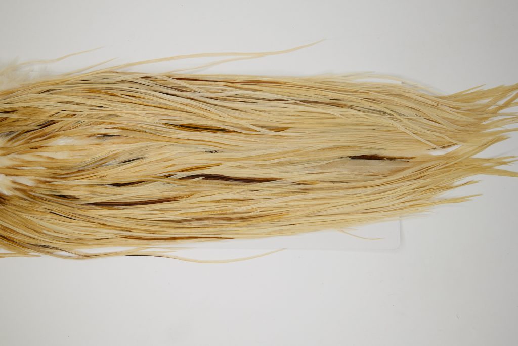 12045 Hebert Dry Fly Hackle Bronze Grade Rooster Saddle Light Ginger Ties Size 14-16