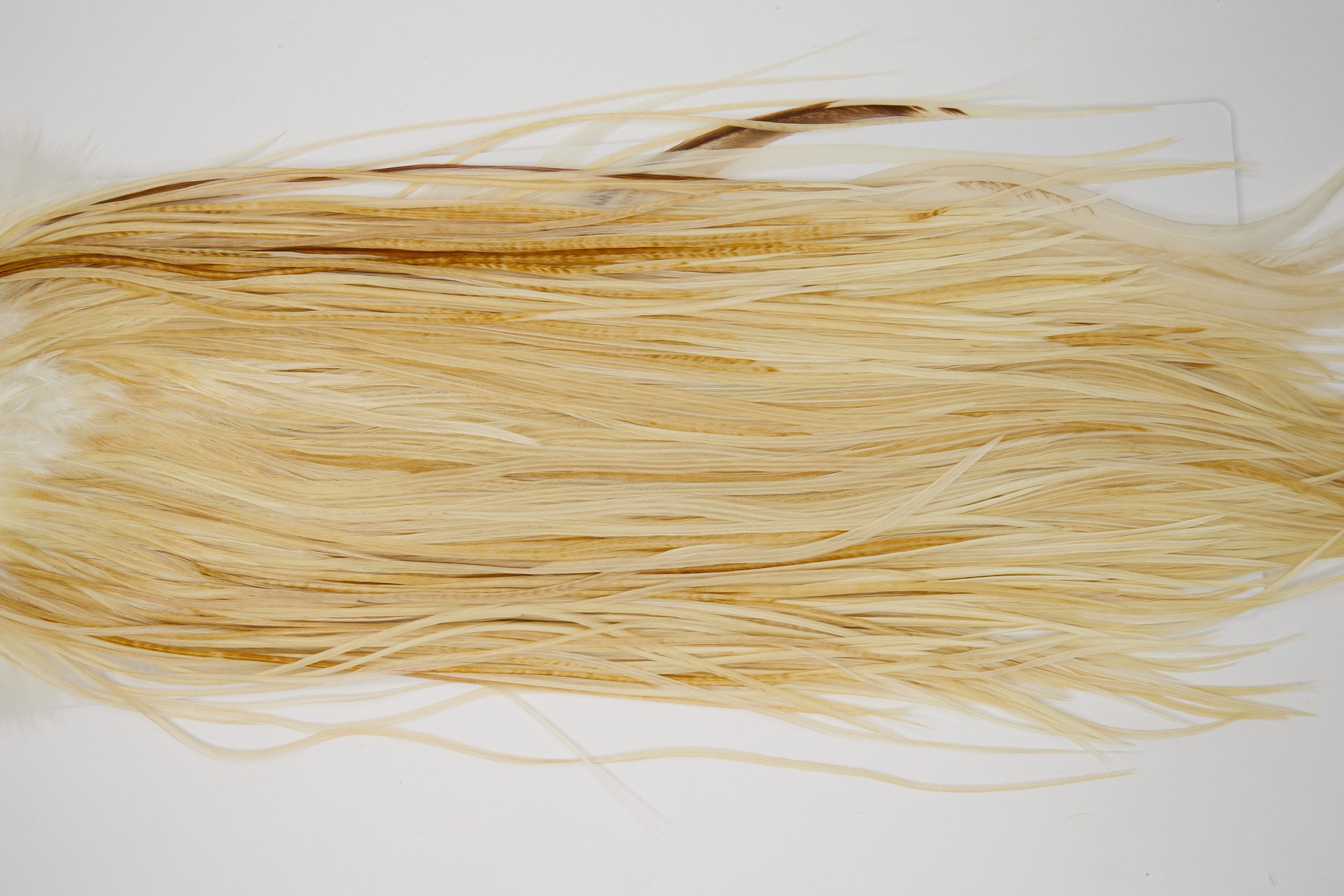 12046 Hebert Dry Fly Hackle Bronze Grade Rooster Saddle Light Ginger Ties Size 12-16