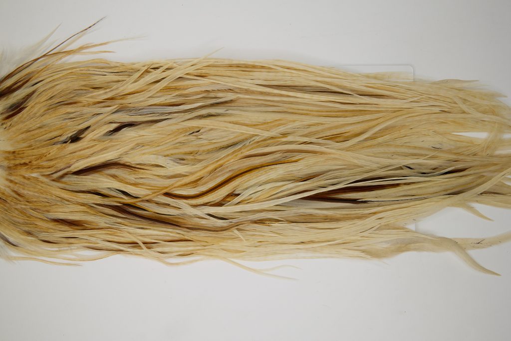 12048 Hebert Dry Fly Hackle Bronze Grade Rooster Saddle Light Ginger Ties Size 12-14