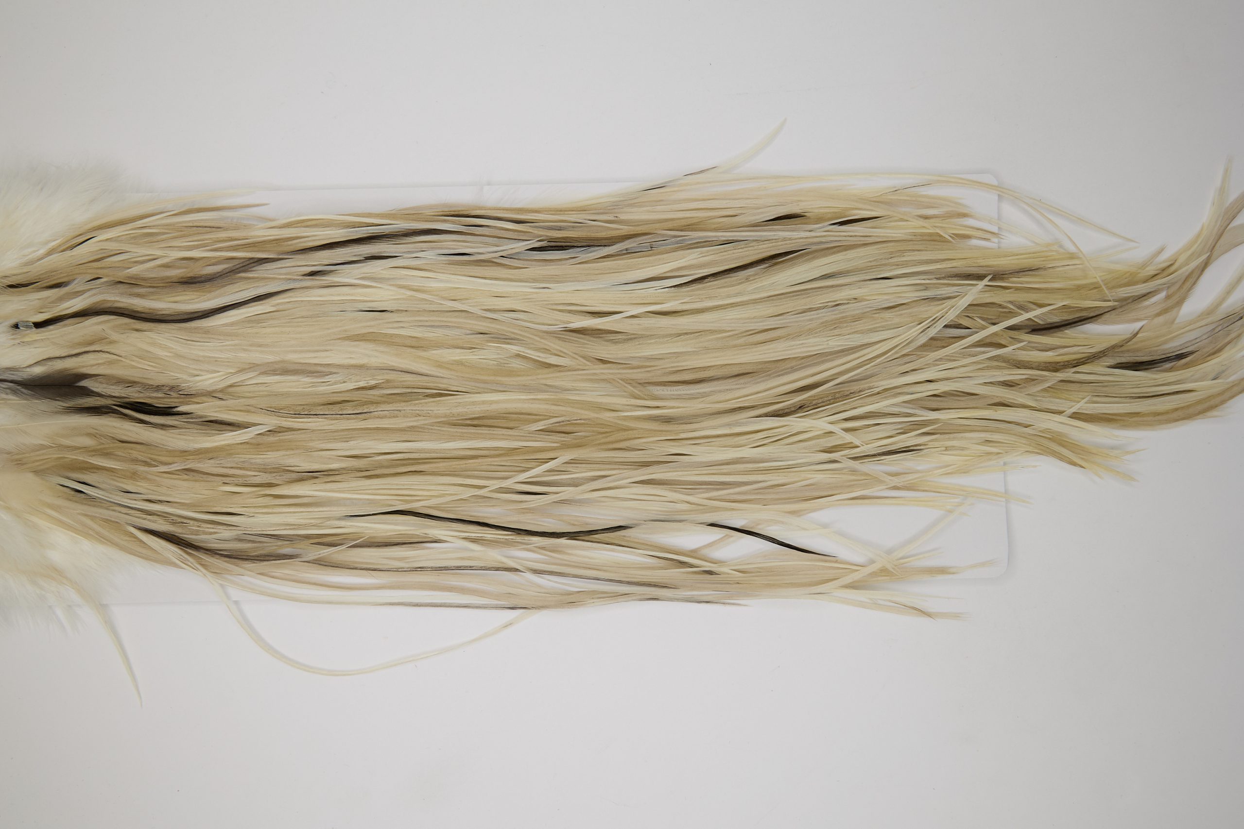 12063 Hebert Dry Fly Hackle Bronze Grade Rooster Saddle Pale Watery Dun Ties Size 12-18